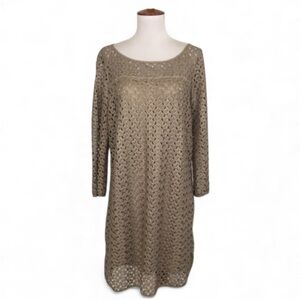 Hale Bob Embroidered‎ Dress Women’s S 3/4 Sleeve Crew Neck Shift
